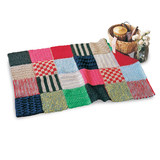 クチュリエ|ぽってり編み地がなつかしいアフガン編みのサンプラーの会|24枚でマットに。