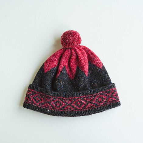 Couturier | Ｒｏｗａｎ×Ｎａｇｉ棒針ニット帽　黒と赤