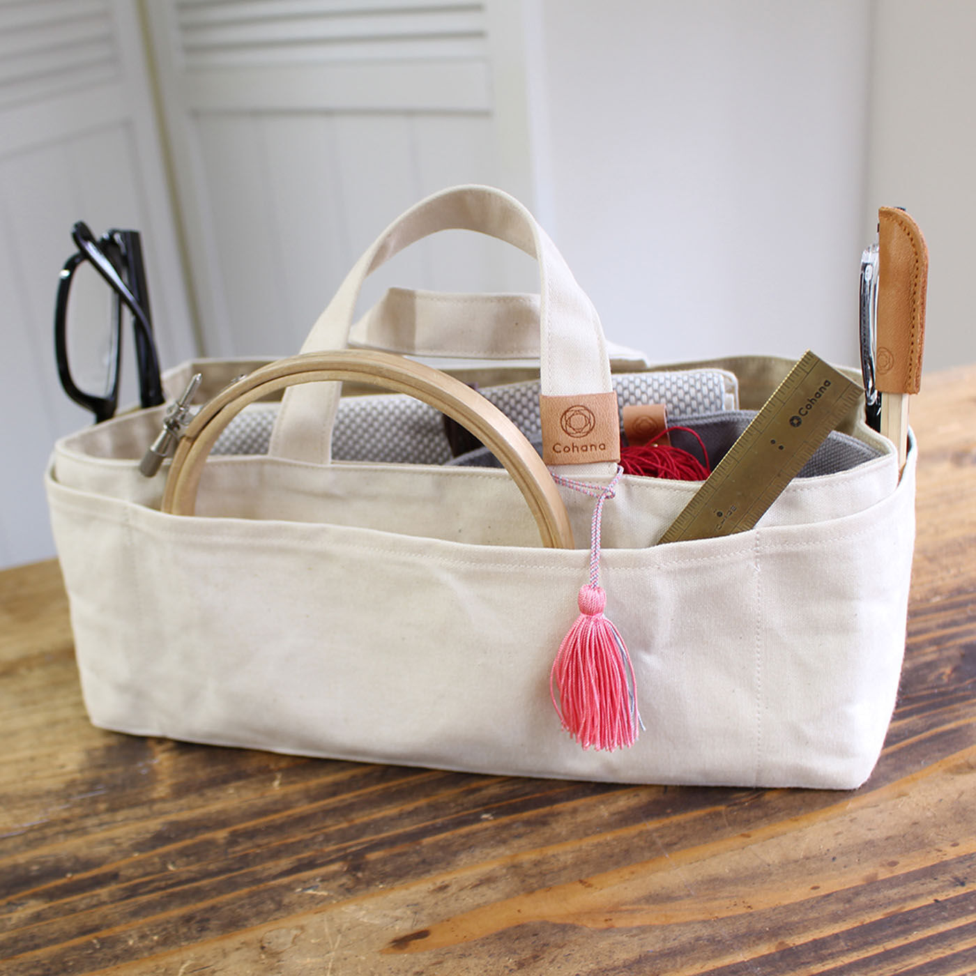Couturier|Cohana 帆布の道具入れ〈もくたん・つゆくさいろ〉|写真はイメージです。お届けする色と異なります。