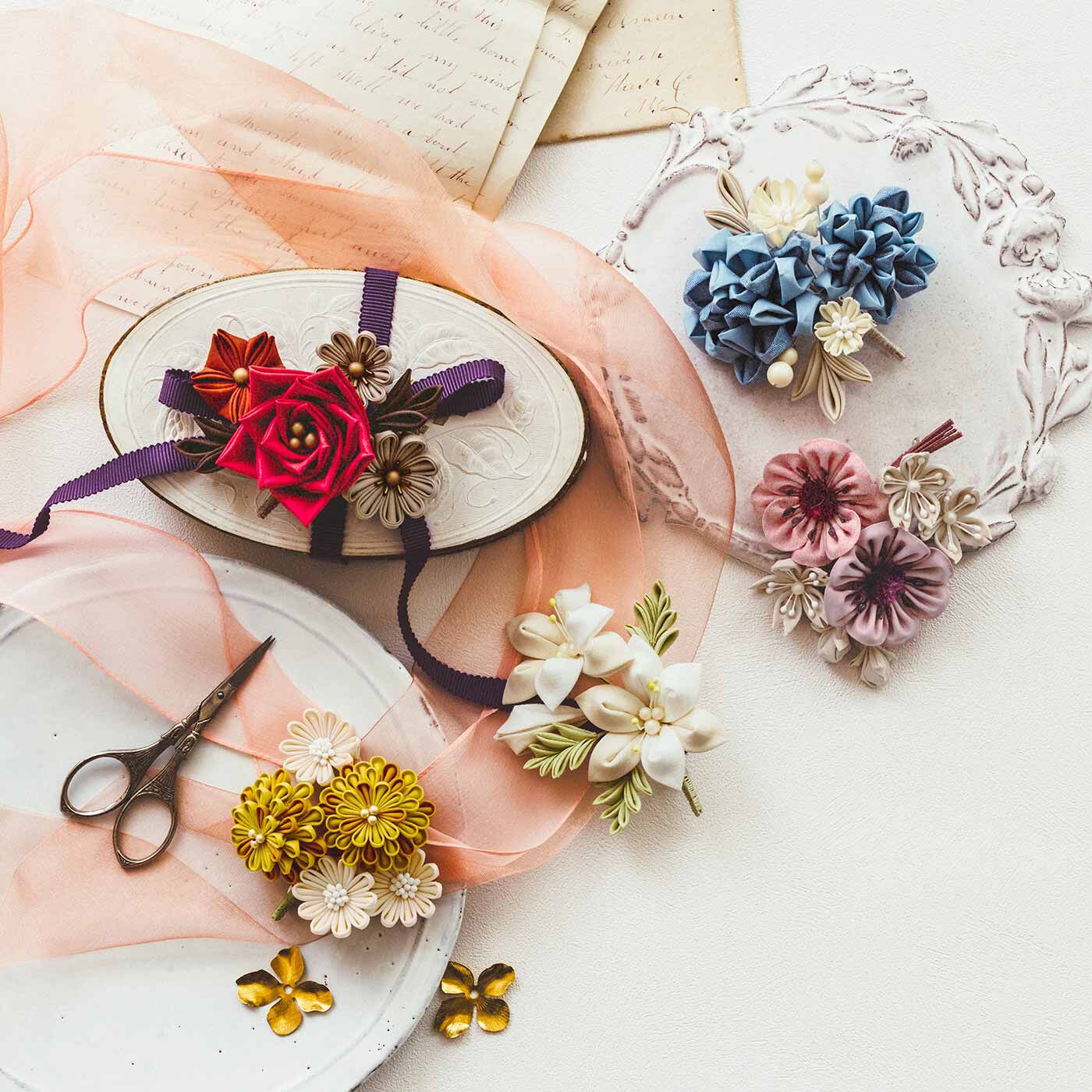 四季折々の花にふれる 正方形カット済みのオーガニックコットン つまみ