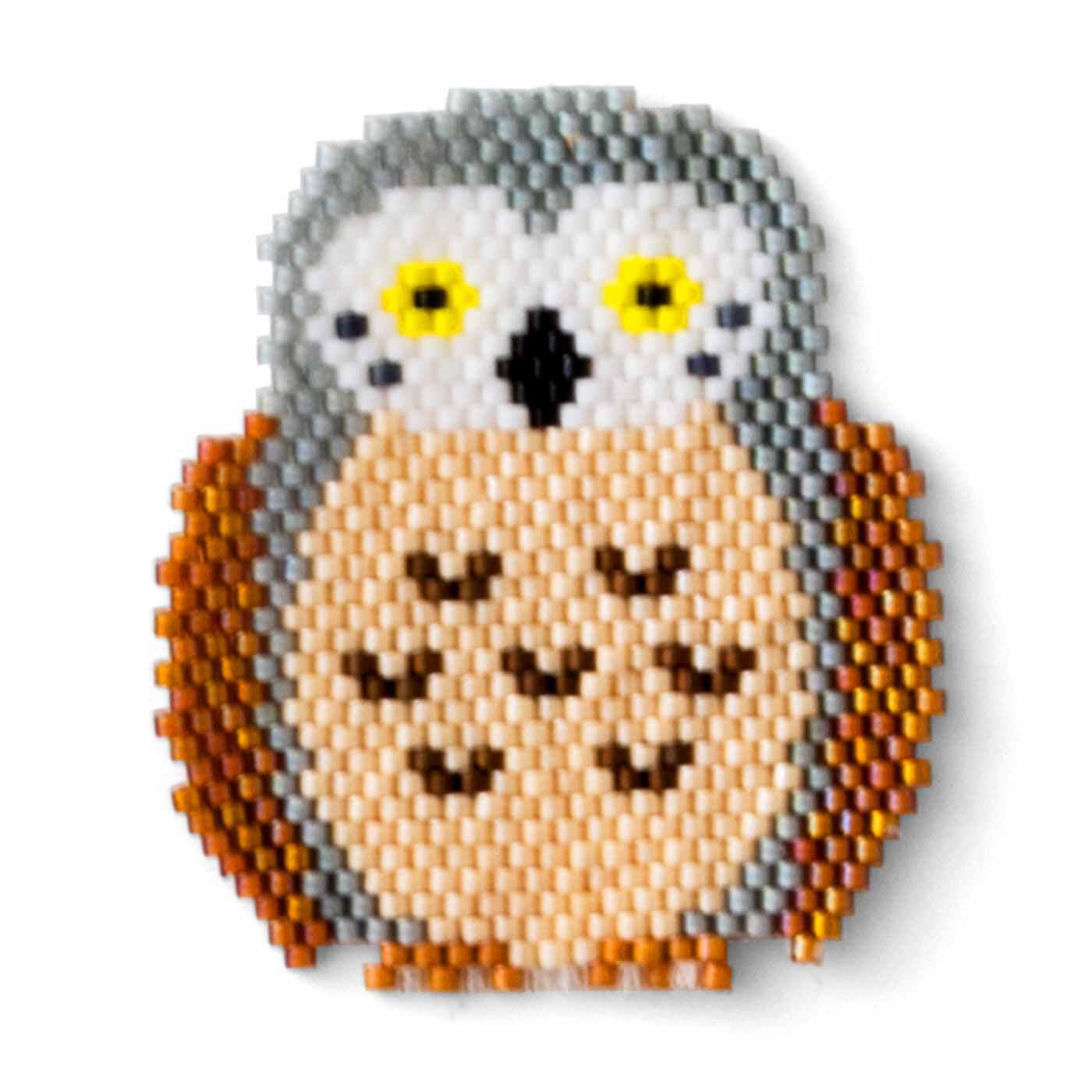 Couturier|【タイプが選べる】縁起もので開運祈願！ 粋なビーズステッチチャーム|11.フクロウ〈開運招福〉