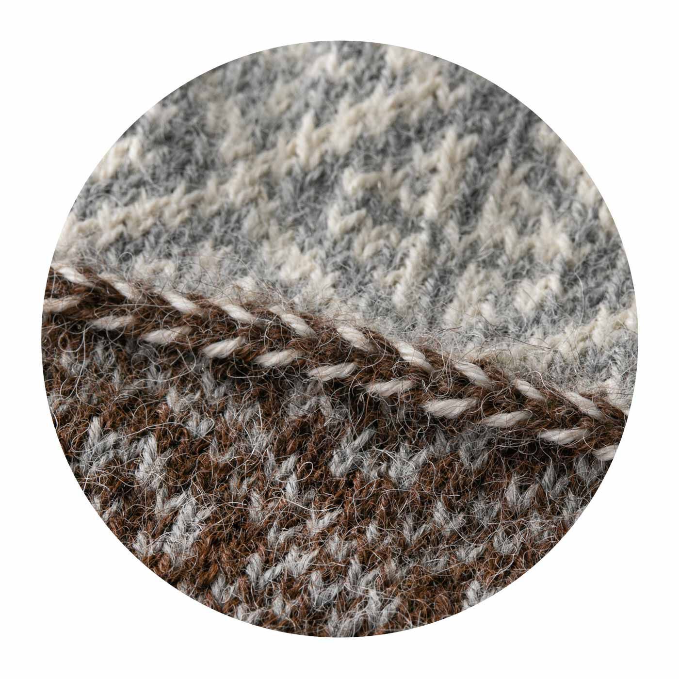 クチュリエ|アルパカの原毛糸 あったかなめらか ゆび出しミトンの会|原毛の滑らかさ、ナチュラルな色と風合いを生かした美しい模様にうっとり。