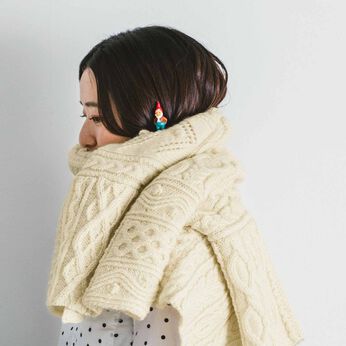 クチュリエ | やさしい白にくつろぐアラン模様サンプラー