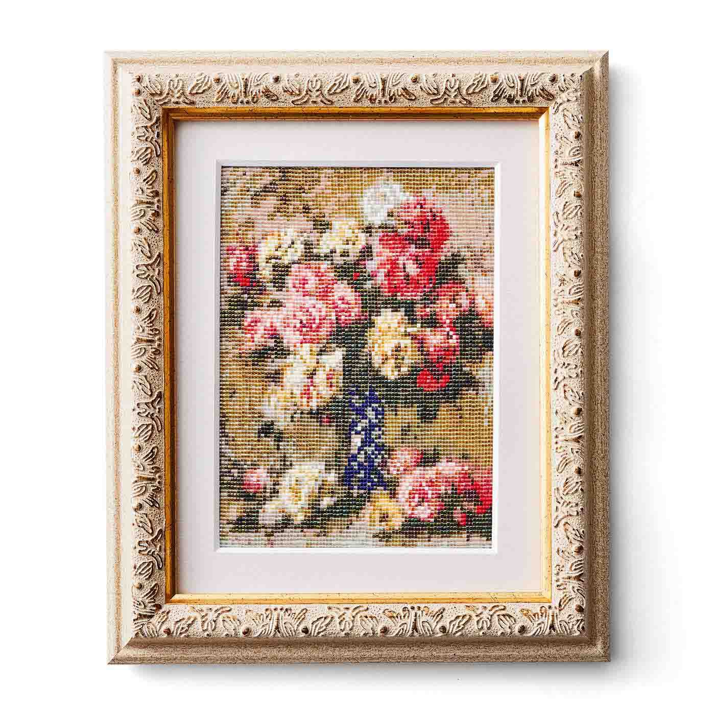 クチュリエ|ビーズ織りの モネ・ルノワール・ゴッホ　印象派 花の名画の会|〈ルノワール/花瓶のバラ〉