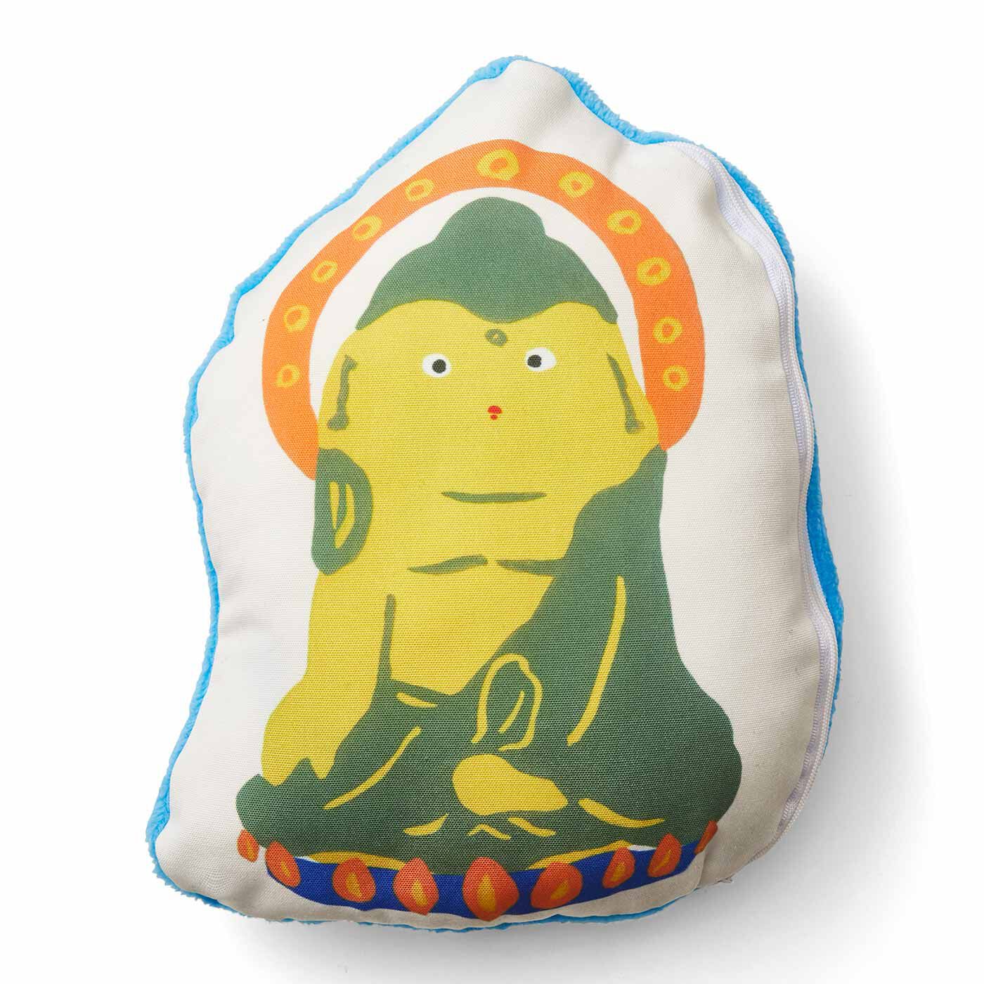 ミニツク|【タイプが選べる】そばに置いてハッとする 抱きしめてホッとする リバーシブルみほとけ抱クッション|天野 こうゆうさんの描いたイラストをもとにデザインしています。