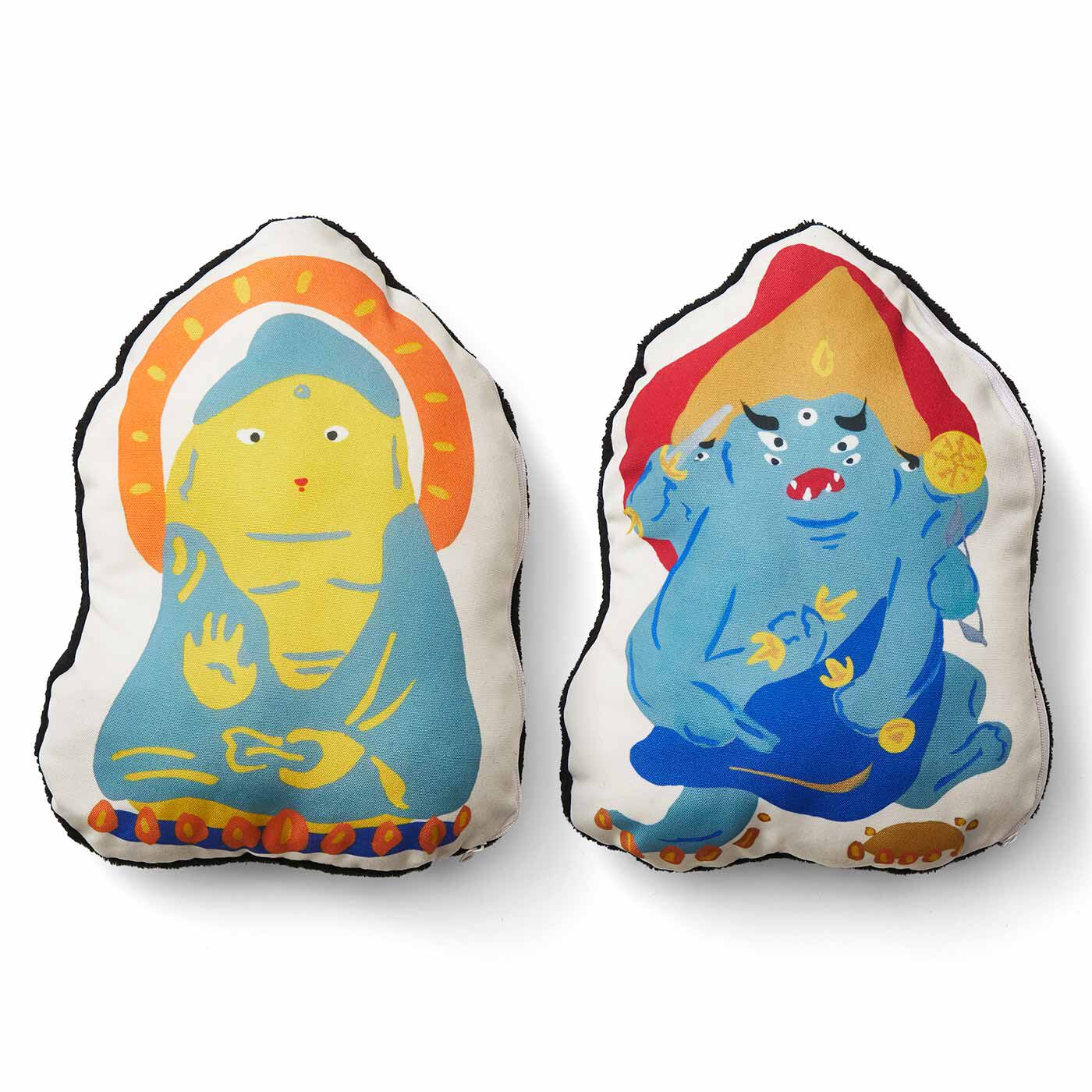 ミニツク|【タイプが選べる】そばに置いてハッとする 抱きしめてホッとする リバーシブルみほとけ抱クッション|タイプ5：不空成就如来（ふくうじょうじゅにょらい）　金剛夜叉明王（こんごうやしゃみょうおう）