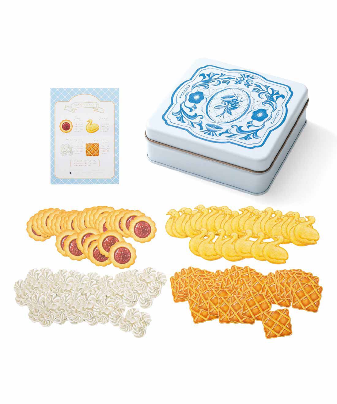 ミニツク|眺めてときめく クッキーカード缶セット〈復刻〉|●お届けセットの一式です　かわいいメニュー付き