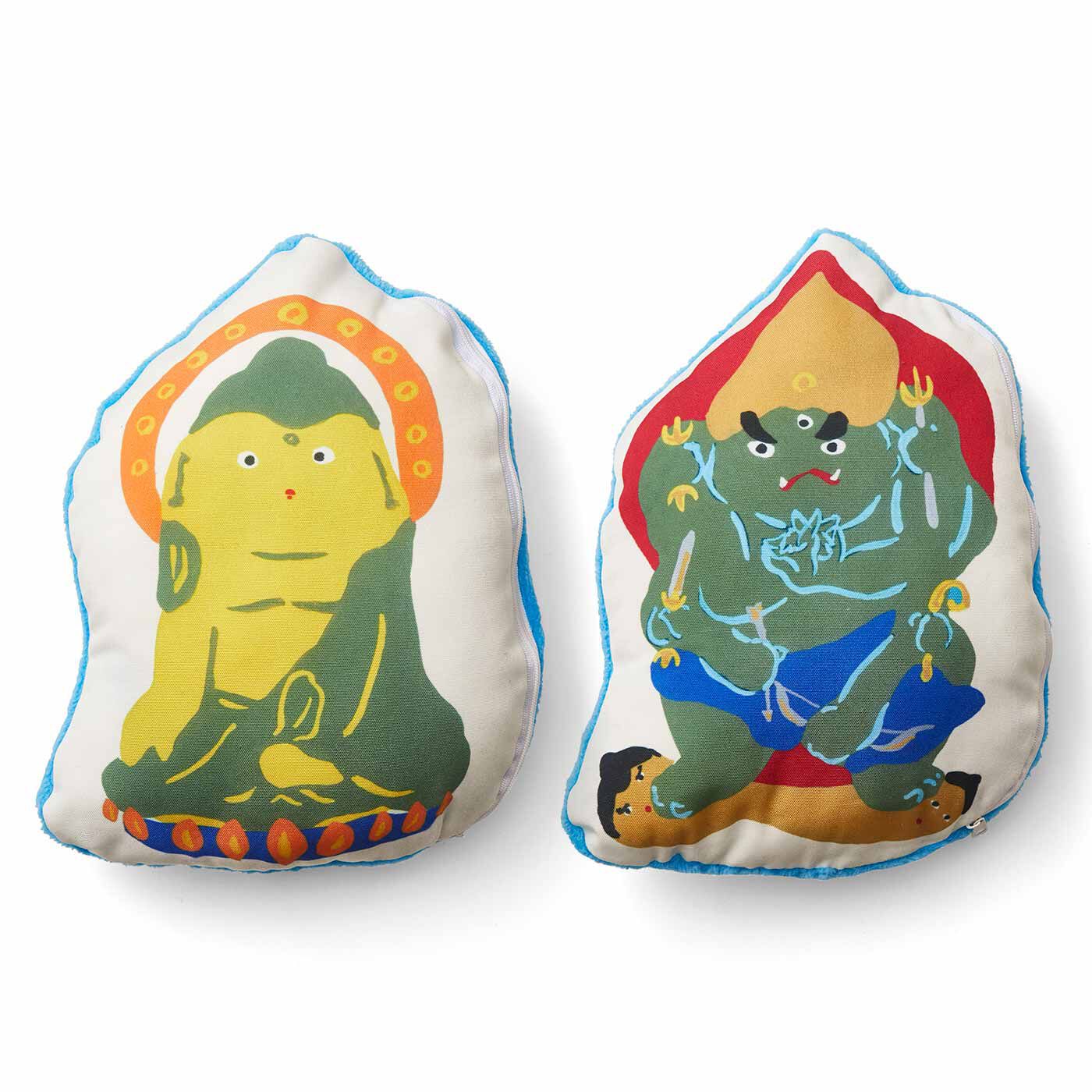 ミニツク|【タイプが選べる】そばに置いてハッとする 抱きしめてホッとする リバーシブルみほとけ抱クッション|タイプ2：阿?如来 （あしゅくにょらい）　降三世明王（ごうざんぜみょうおう）