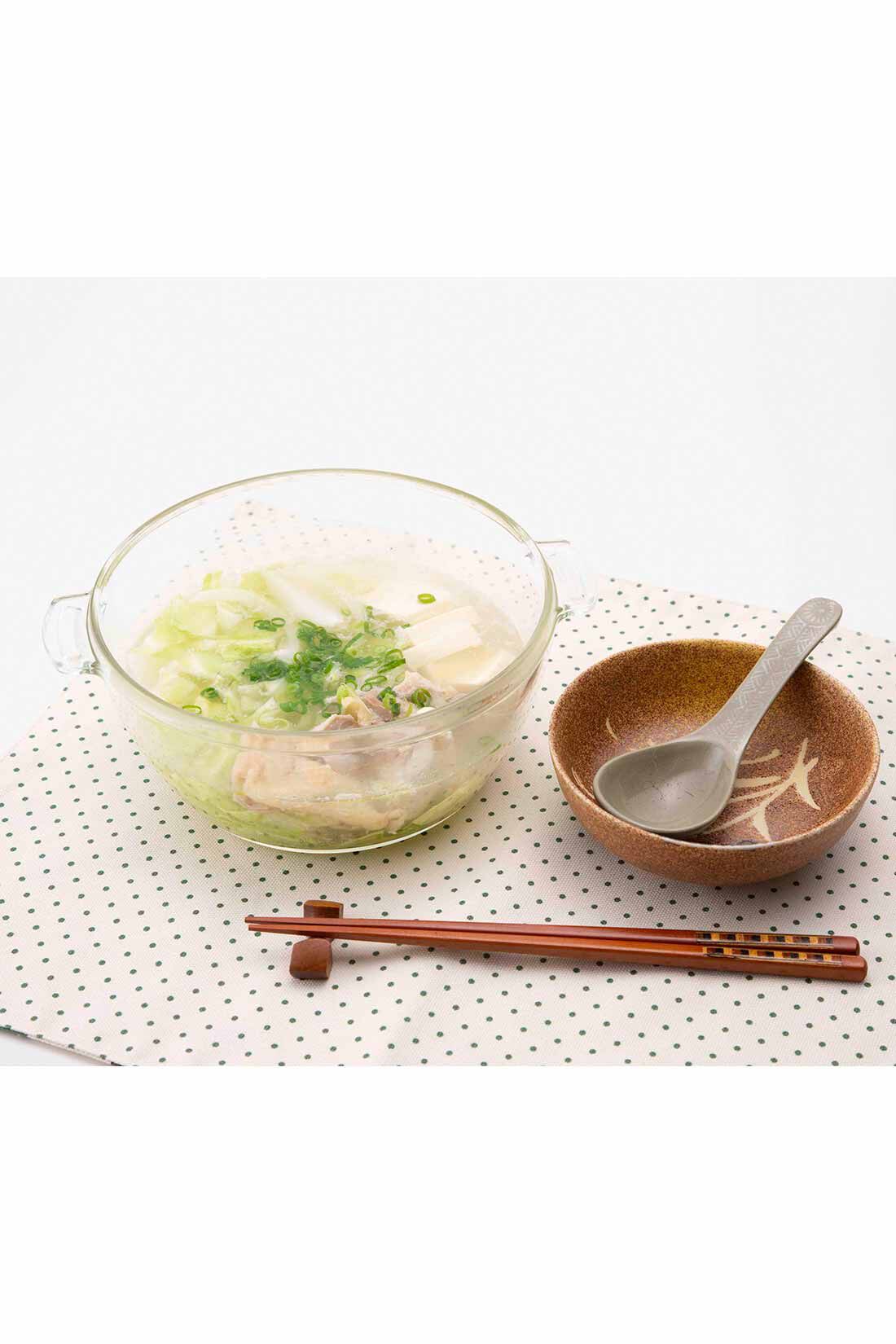 ミニツク| チンするだけおまかせ調理 野菜がたっぷり摂れる耐熱ガラス鍋〈ピンク 1.5L〉
