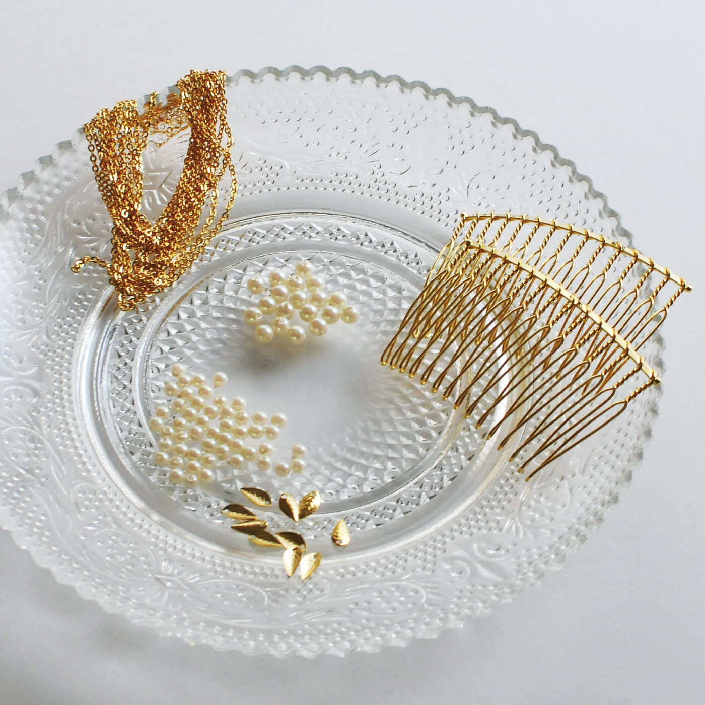 ミニツク|華奢アクセサリーレッスンプログラム 追加購入用ネックレスチェーン・髪飾りベースセット