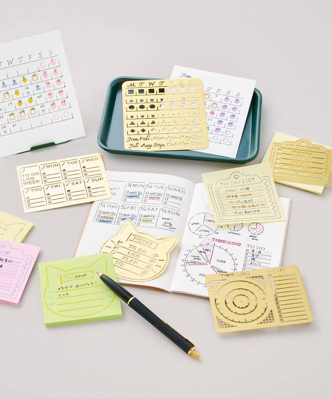 ミニツク|すべらず書きやすい 真ちゅう製 手帳テンプレート カレンダー〈L〉