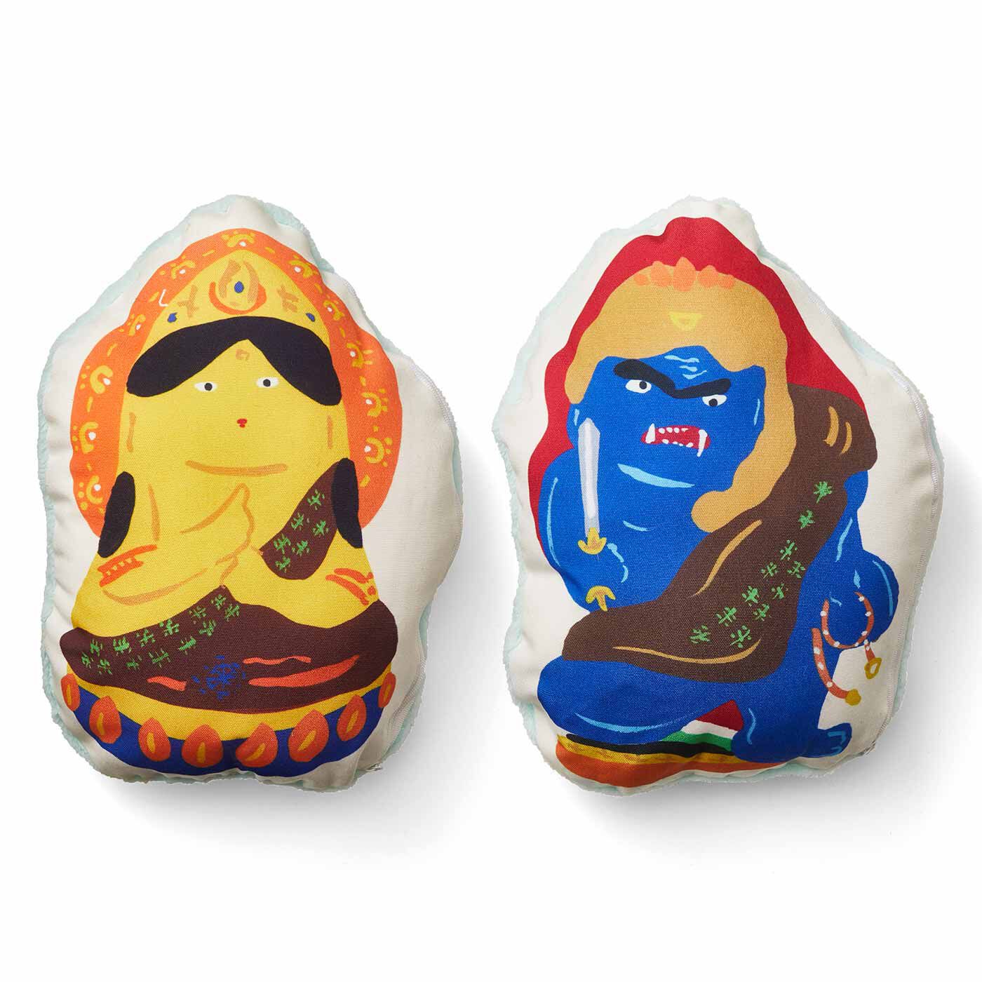 ミニツク|【タイプが選べる】そばに置いてハッとする 抱きしめてホッとする リバーシブルみほとけ抱クッション|タイプ1：大日如来（だいにちにょらい）　不動明王（ふどうみょうおう）