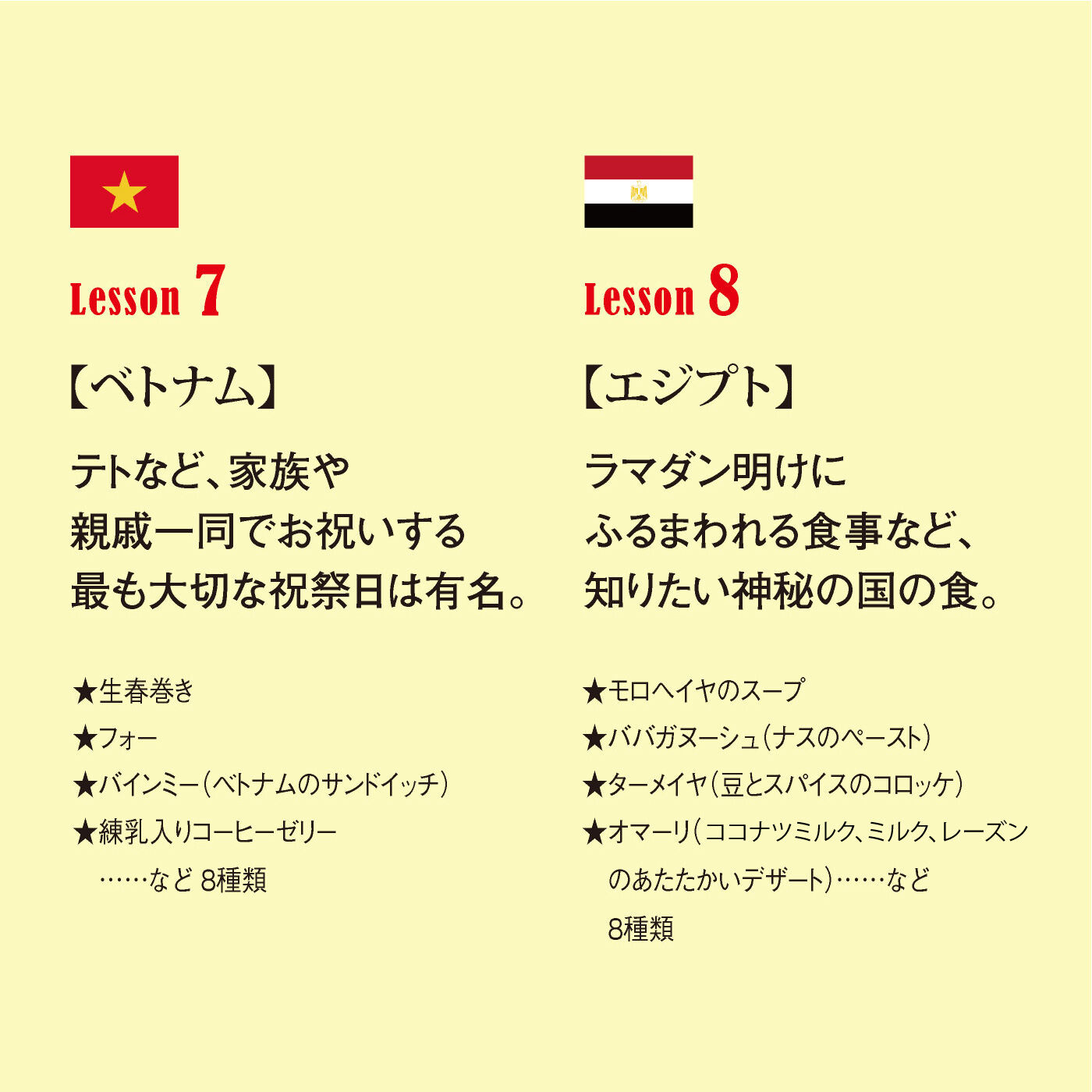 ミニツク|【タイプが選べる】おうちでおまつり気分　世界のごはんプログラム|7：ベトナム　　8：エジプト
