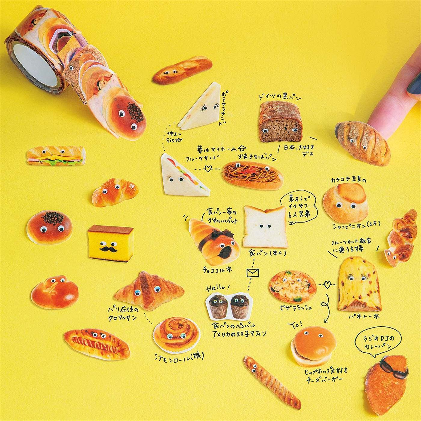 ミニツク|もしもパンの世界があったなら　食パンの家系図フレークシール