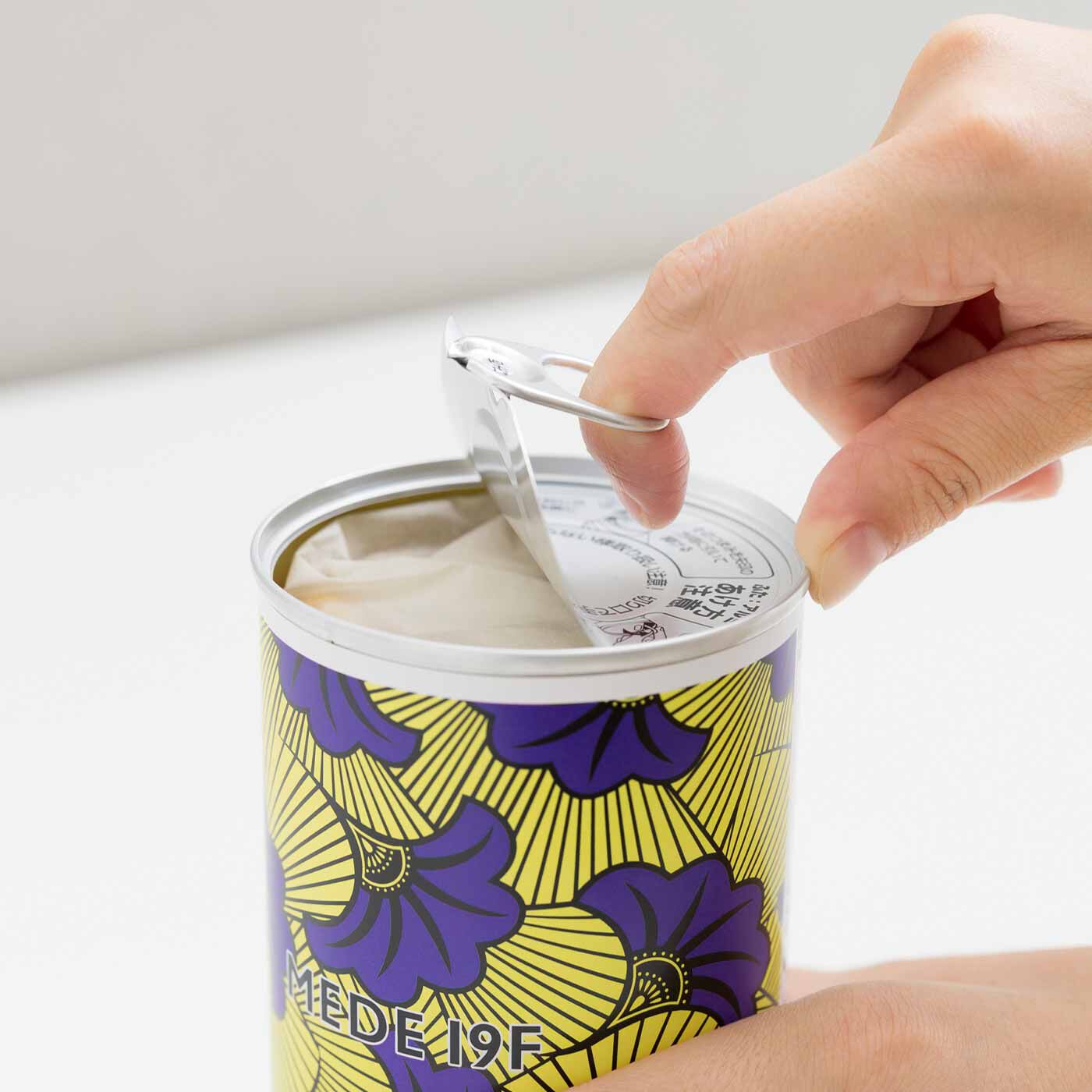 フェリシモメリー|ART meets MEDE19F 非常食にもなるパンの缶詰〈MOYAN〉|簡単に開けられるプルトップ缶です。