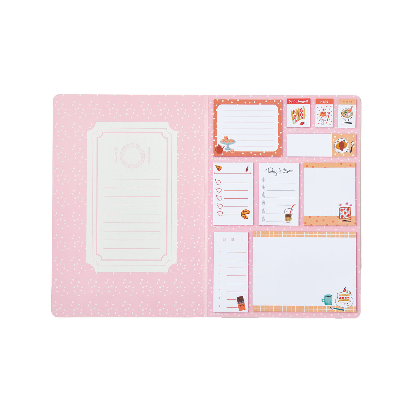 MonthlyBOX|Today’s menu　おいしいふせんブックの会|〈イチゴのショートケーキ〉