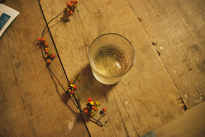 飲みながら手芸は手が進む気がする