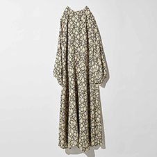 MEDE19F　「ミュルーズ染織美術館」アーカイブコレクション　ヴィンテージパターンプリントワンピース〈ブラック〉