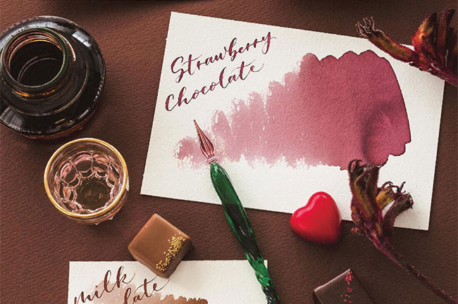KobeＩＮＫ物語×felissimo chocolate museum　おいしそうなチョコレート色のインク〈ストロベリーチョコレート色〉