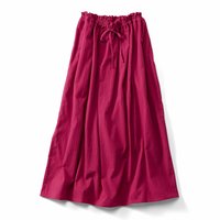 ＜フェリシモ＞ THREE FIFTY STANDARD 赤のドビーストライプギャザースカート【送料無料】