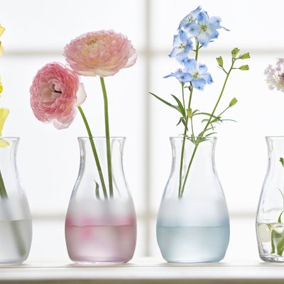  ぽってりと愛らしい お花が映えるガラスのミニフラワーベース<カラー>