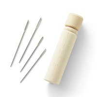＜フェリシモ＞ 木筒に入った カウントスレッドタイプ用刺しゅう針セット画像