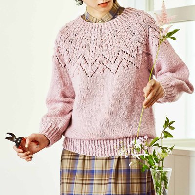 ＜フェリシモ＞ 今こそチャレンジ 輪針で編める 手編みのセーター〈ミスティーローズ〉【送料無料】