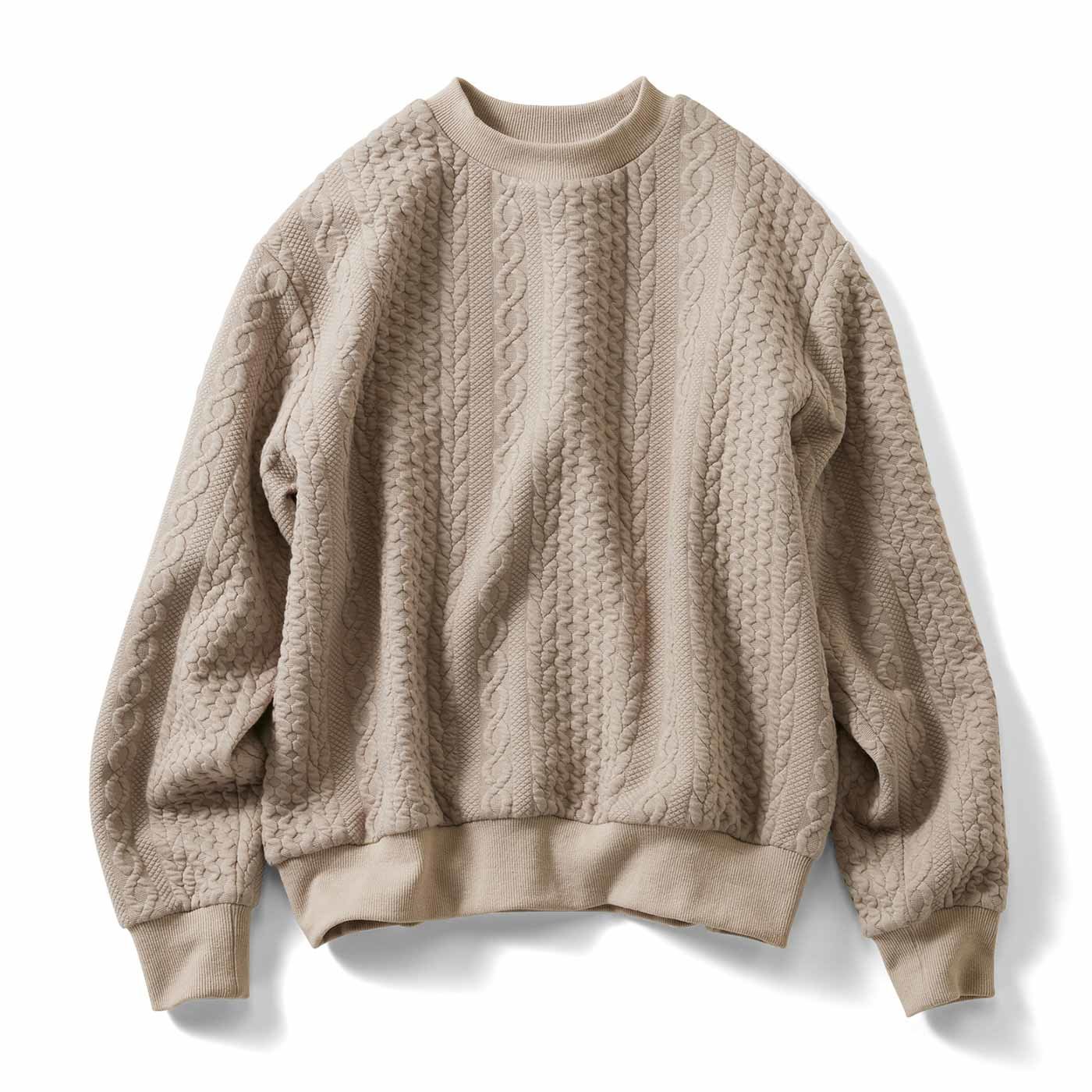 まるでセーターみたいな ゆったりサイズの編み柄トレーナー〈ボーイッシュカラー〉の会