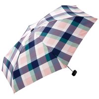 フェリシモ クラッチ風ケースでサッと収納 コンパクトな折りたたみ傘〈チェック〉
