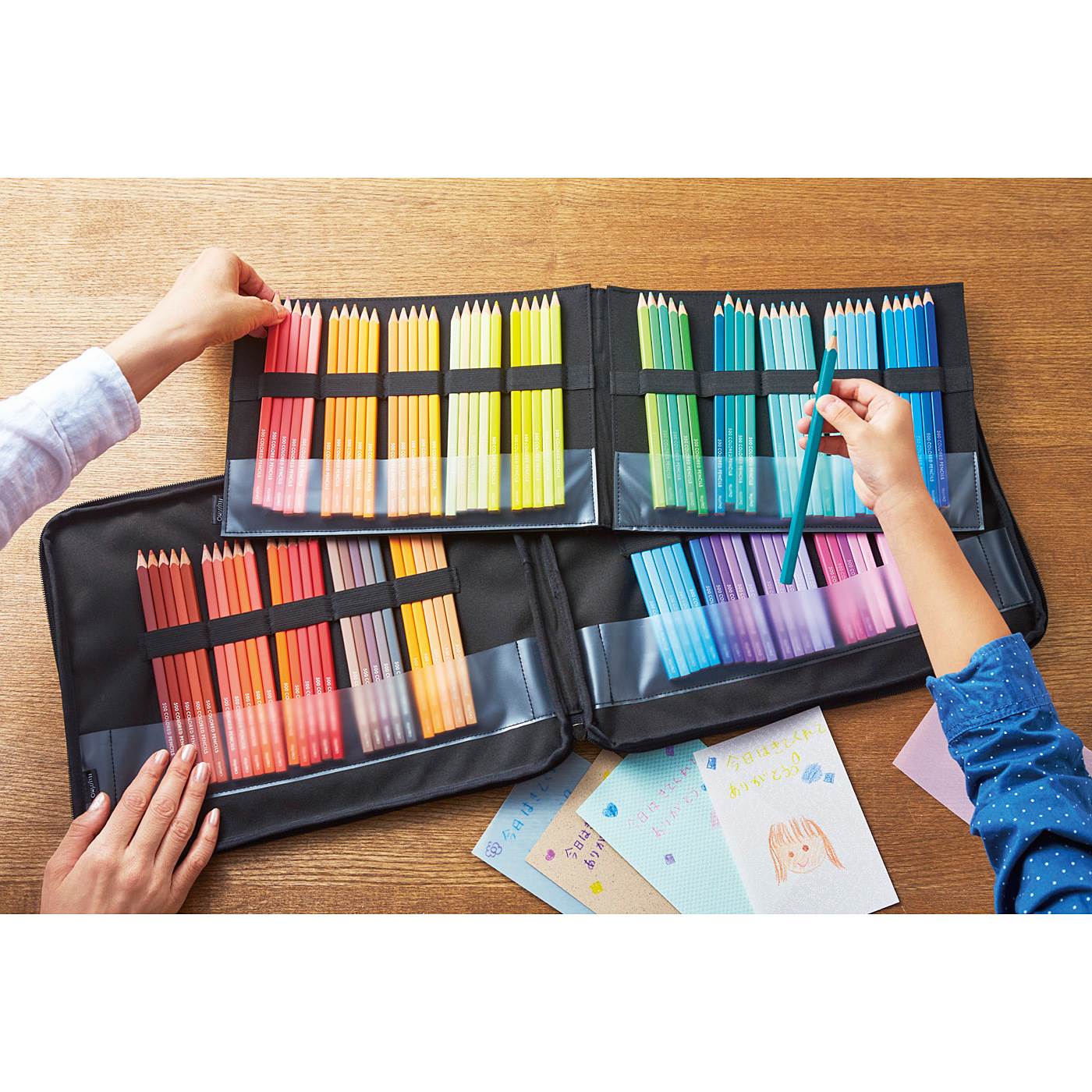 500色の色えんぴつ TOKYO SEEDS 100本収納できる 色えんぴつケース パレットバッグの会|フェリシモ