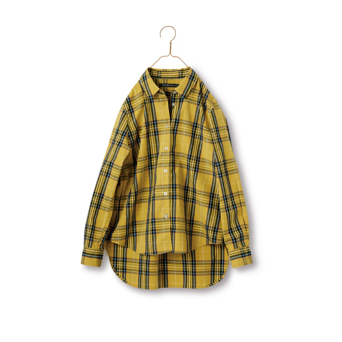 サニークラウズ タータンチェックのシャツ〈レディース〉黄色
