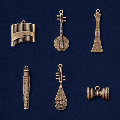 ＜フェリシモ＞ 模造 正倉院楽器 アクセサリーチャームコレクション