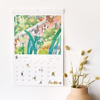 ＜フェリシモ＞ 日本画家 久保智昭さんとつくった 猫とめぐる 季節の庭園 カレンダー2023画像