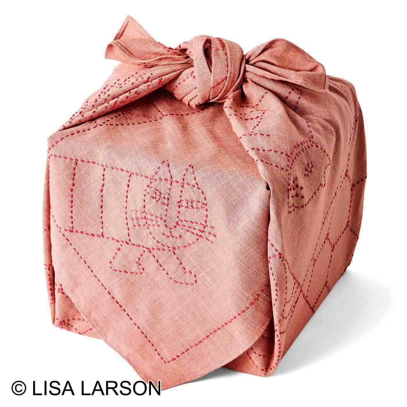 クチュリエ×リサ・ラーソン　縫製済みがうれしい ちくちく刺し子の大判風呂敷（桜）