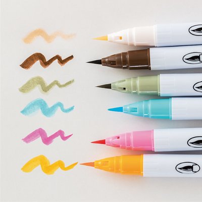 ＜フェリシモ＞ ゆる絵がもっと楽しくなる カラー筆ペン6本セットの会