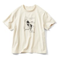 ＜フェリシモ＞ THREE FIFTY STANDARD×SHOKO TAKAHASHIコラボ Girl & Dog Tシャツ〈ライトベージュ〉【送料無料】画像