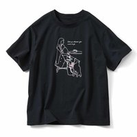 ＜フェリシモ＞ THREE FIFTY STANDARD×SHOKO TAKAHASHIコラボ Girl & Dog Tシャツ〈ブラック〉【送料無料】画像