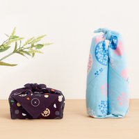 ＜フェリシモ＞ 小粋なバッグを結んで仕立てる おかみさんの大風呂敷と風呂敷リングセット画像