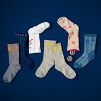 フェリシモ テキスタイルデザイナー 伊藤尚美さんと作った 足もとを今日の色柄で彩る 裏地シルクのゆるさら靴下の会
