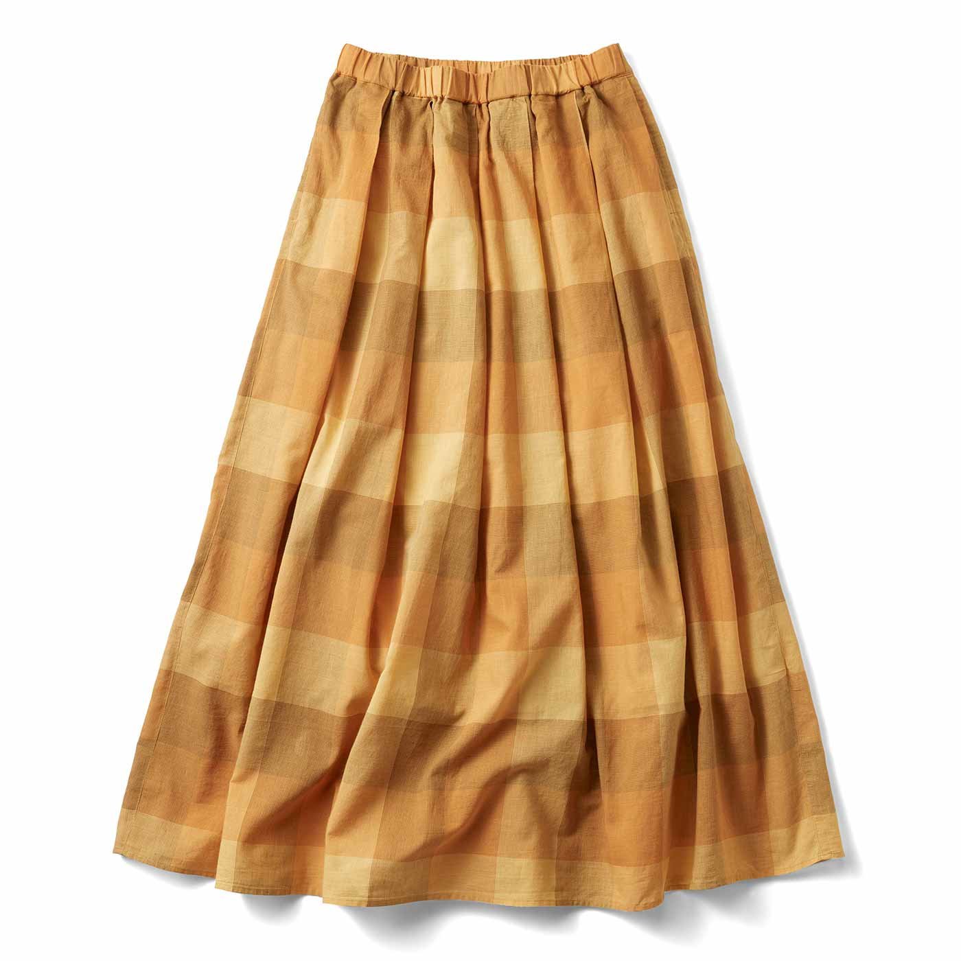 THREE FIFTY STANDARD　きれい色のチェックのスカート〈イエロー〉