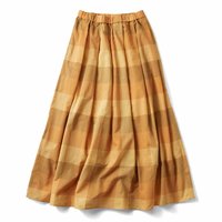 ＜フェリシモ＞ THREE FIFTY STANDARD きれい色のチェックのスカート〈イエロー〉【送料無料】
