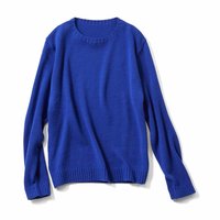 フェリシモ THREE FIFTY STANDARD 気軽なカラーセーター〈ブルー〉