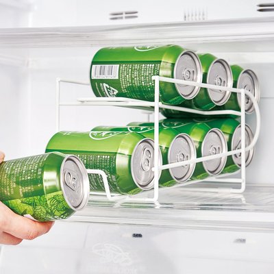  冷蔵庫整理に便利! 冷えたものからコロコロ出てくる缶ストッカー〈350ml缶用〉の会