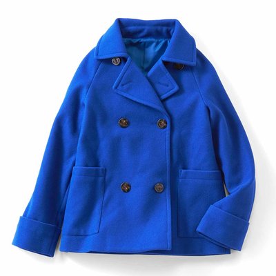 ＜フェリシモ＞ IEDIT[イディット] 着映えカラーのショート丈こなれPコート〈ロイヤルブルー〉【送料無料】
