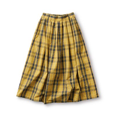  サニークラウズ タータンチェックのスカート〈レディース〉黄色【送料無料】