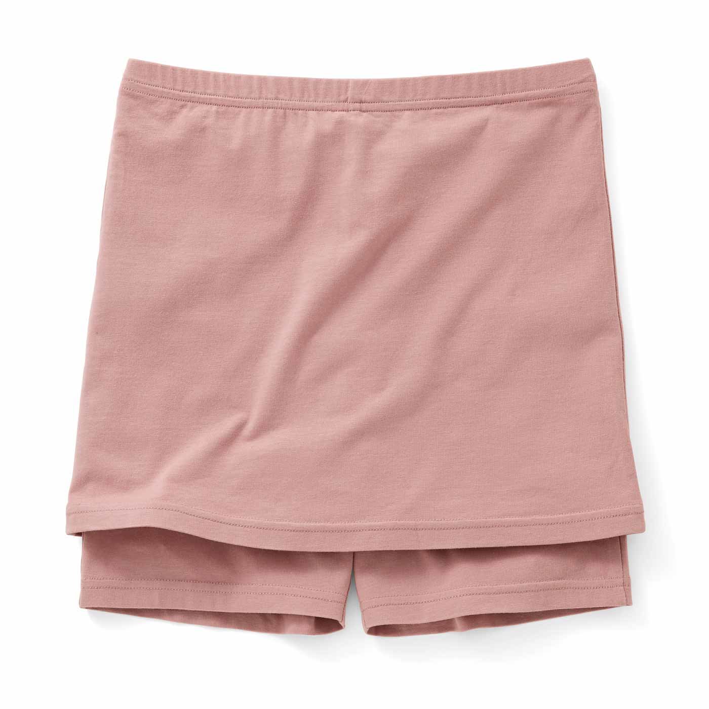 またのY字ラインをカバー スカート決まる ペチコート付きオーバーパンツ〈ピンク〉