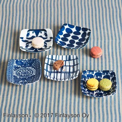 ＜フェリシモ＞ Finlayson フィンレイソン 藍色美しい5種類の角皿セット