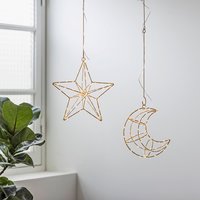 ＜フェリシモ＞ お部屋を光でデコレーション 吊るして飾るワイヤーワークのLEDライト〈MOON〉【送料無料】画像