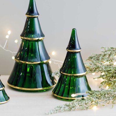  ガラスのウェーブが美しい 一年中飾れるクリスマスツリー〈Lグリーン〉/ホルムガード【送料無料】