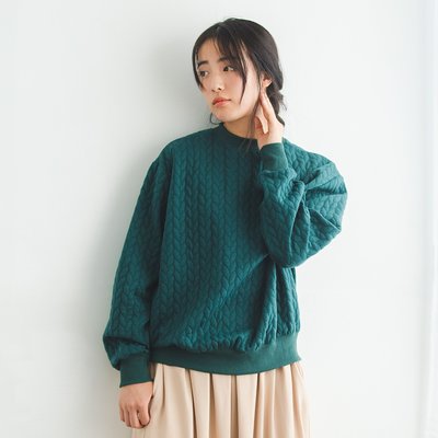  ケーブル編みのセーターみたいな ざっくり編み柄トレーナーの会【送料無料】